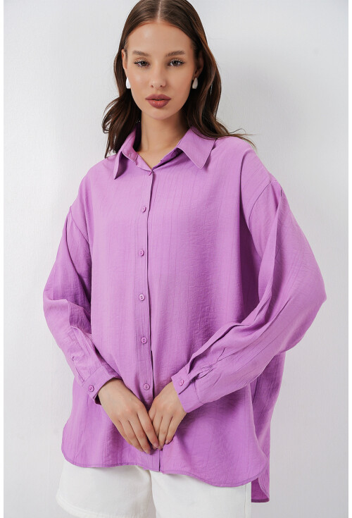 Kadın Uzun Oversize Gömlek 20334
