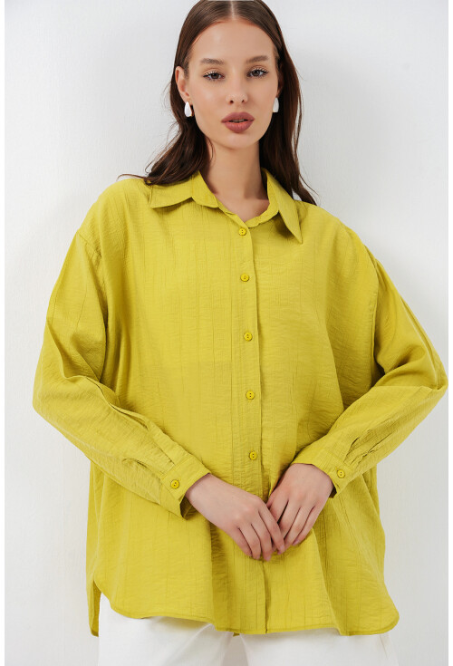 Kadın Uzun Oversize Gömlek 20334