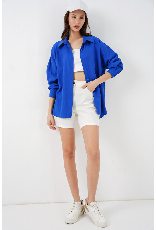 Kadın Uzun Oversize Gömlek 20334