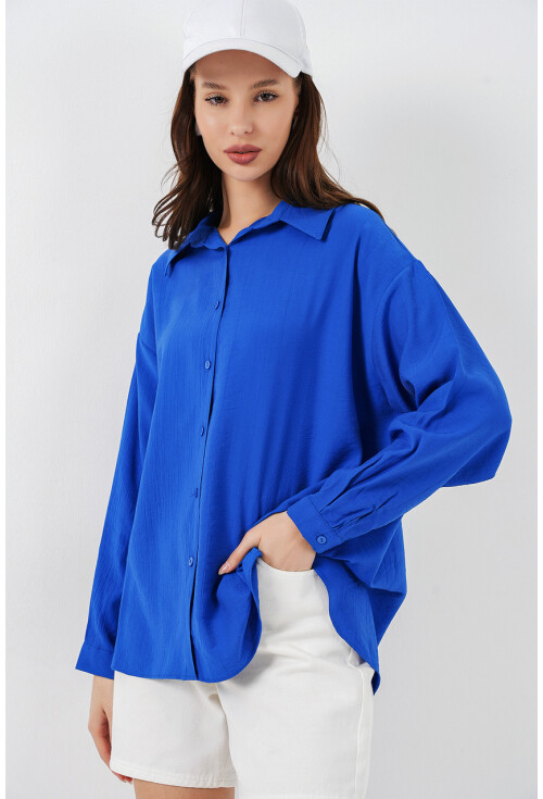 Kadın Uzun Oversize Gömlek 20334