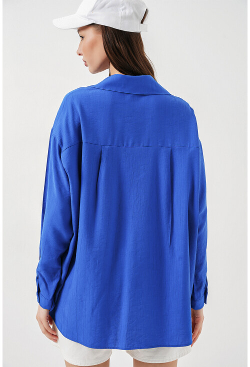 Kadın Uzun Oversize Gömlek 20334