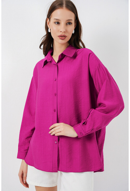 Kadın Uzun Oversize Gömlek 20334