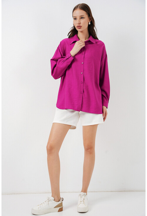 Kadın Uzun Oversize Gömlek 20334