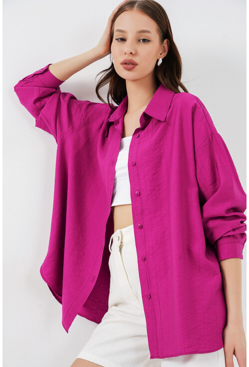 Kadın Uzun Oversize Gömlek 20334