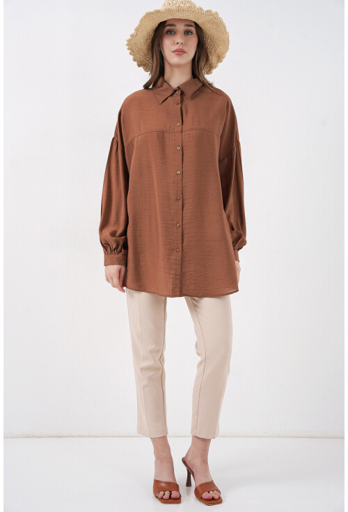 Kadın Uzun Oversize Gömlek 5965