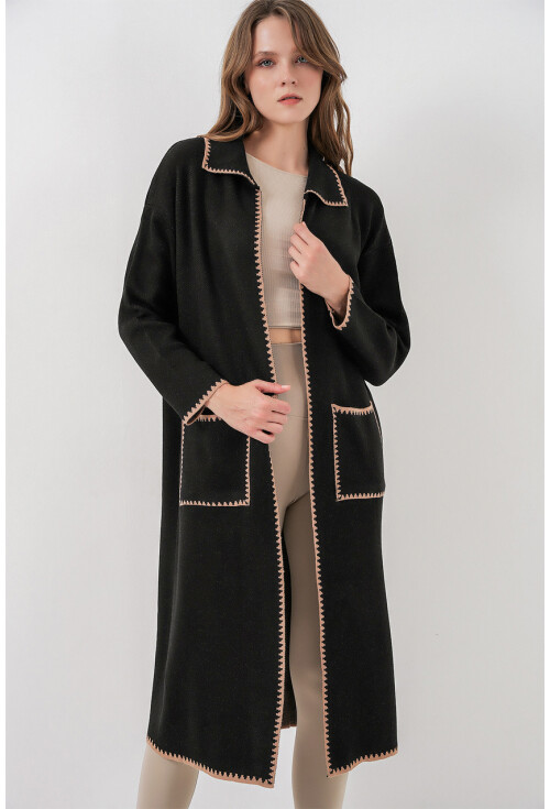 Kadın Uzun Oversize Triko Hırka 15962