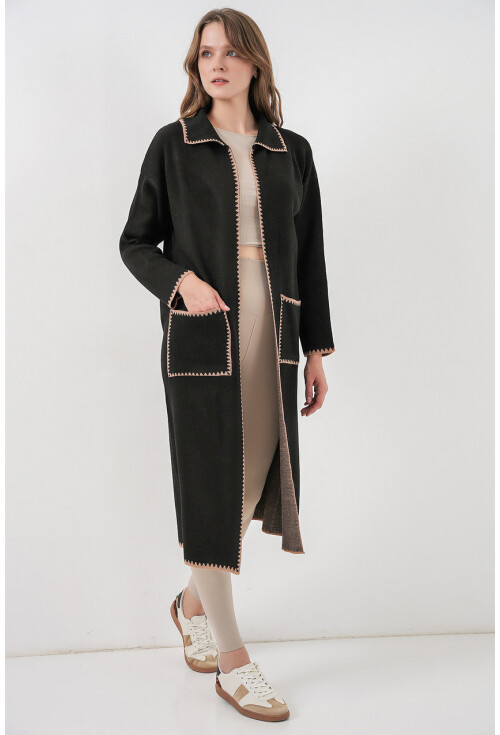 Kadın Uzun Oversize Triko Hırka 15962