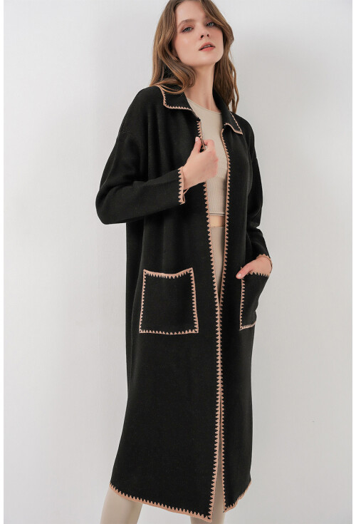 Kadın Uzun Oversize Triko Hırka 15962