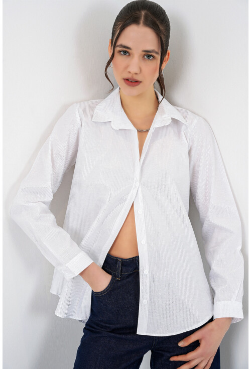 Kadın Varak Desenli Gömlek 20253