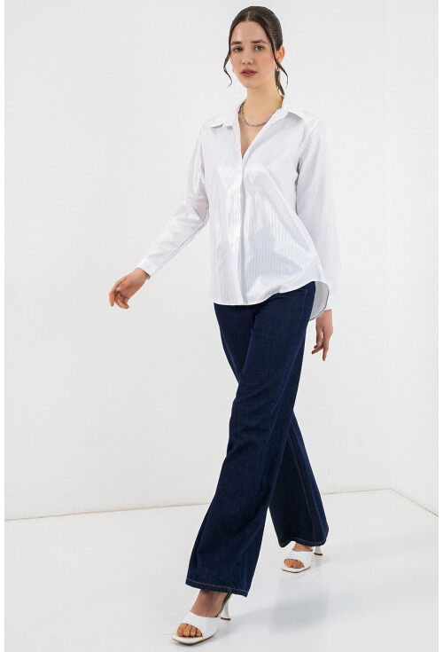 Kadın Varak Desenli Gömlek 20253