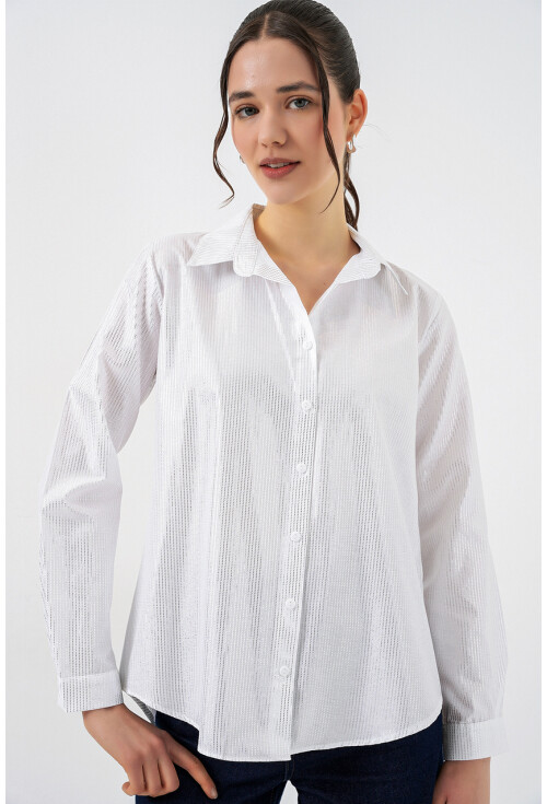 Kadın Varak Desenli Gömlek 20253