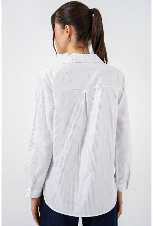 Kadın Varak Desenli Gömlek 20253