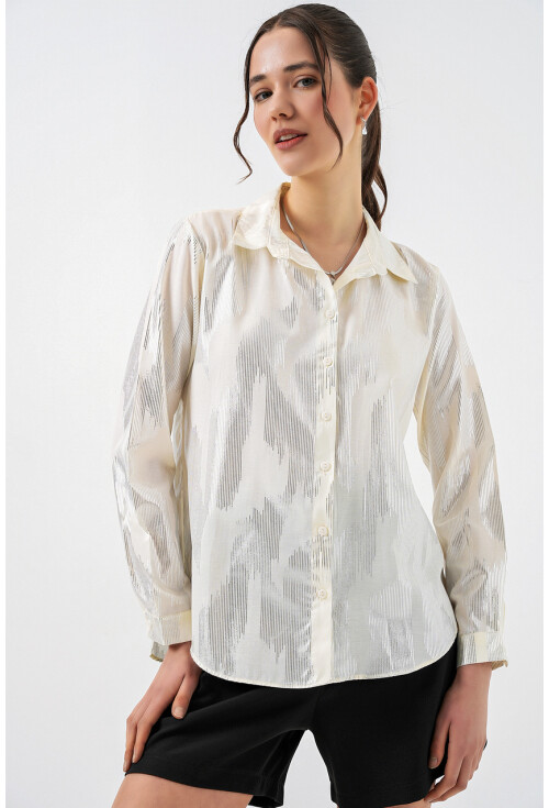 Kadın Varak Desenli Gömlek 20253