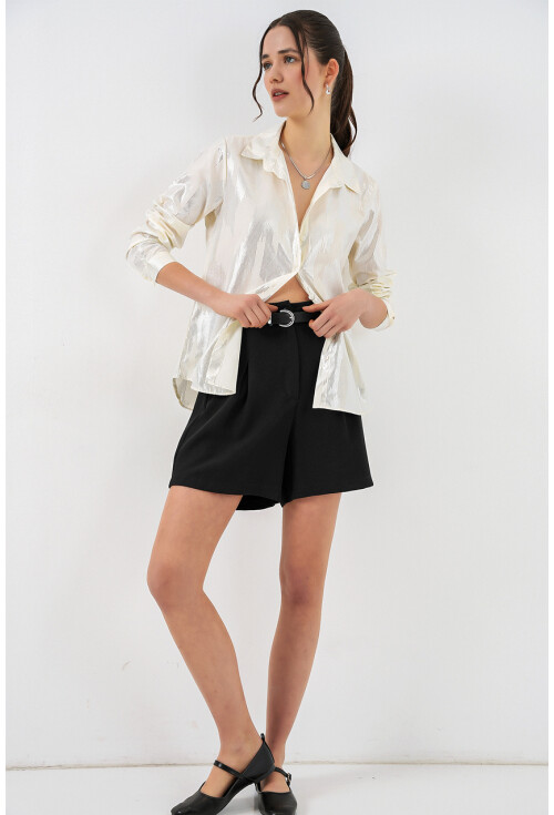 Kadın Varak Desenli Gömlek 20253