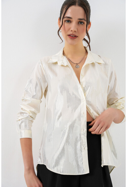 Kadın Varak Desenli Gömlek 20253