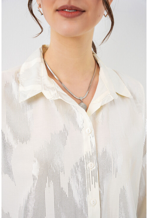 Kadın Varak Desenli Gömlek 20253