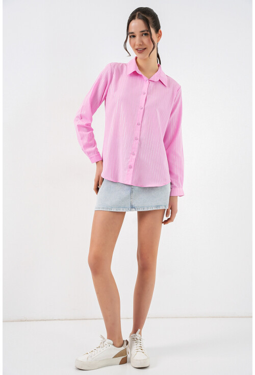 Kadın Varak Desenli Gömlek 20253