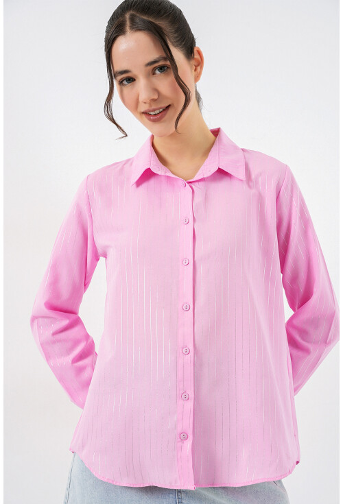 Kadın Varak Desenli Gömlek 20253