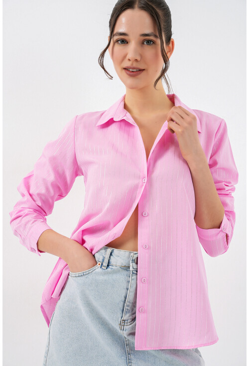 Kadın Varak Desenli Gömlek 20253