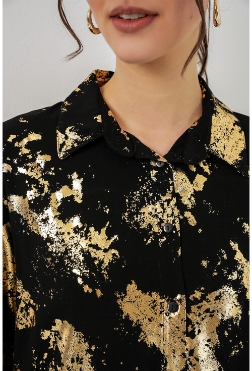 Kadın Varak Desenli Gömlek 20253