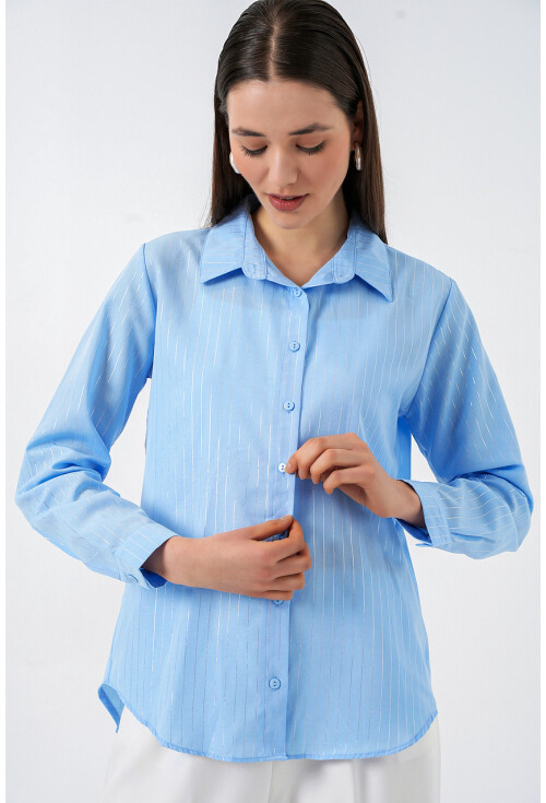 Kadın Varak Desenli Gömlek 20253