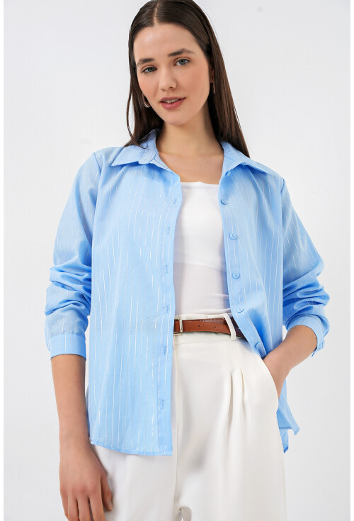 Kadın Varak Desenli Gömlek 20253