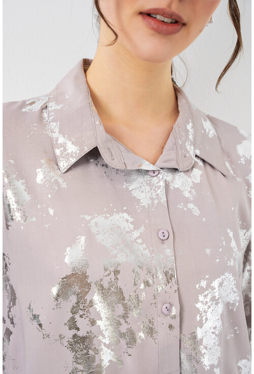 Kadın Varak Desenli Gömlek 20253