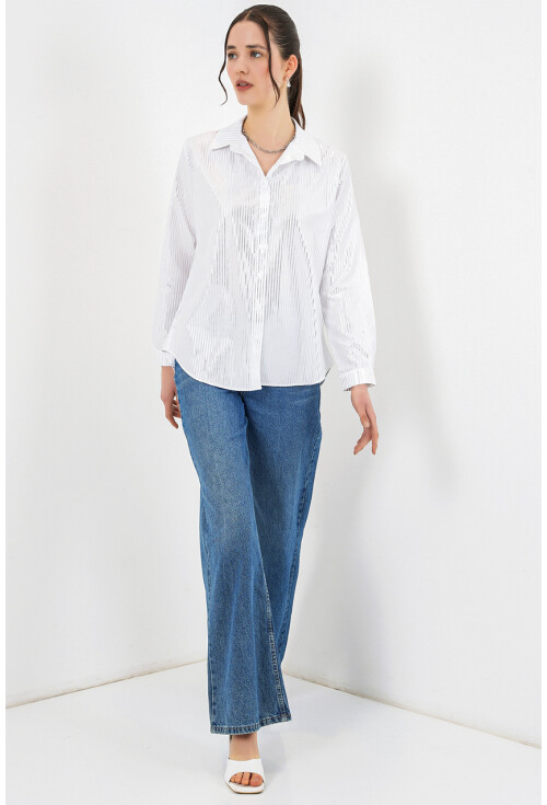 Kadın Varak Desenli Gömlek 20253