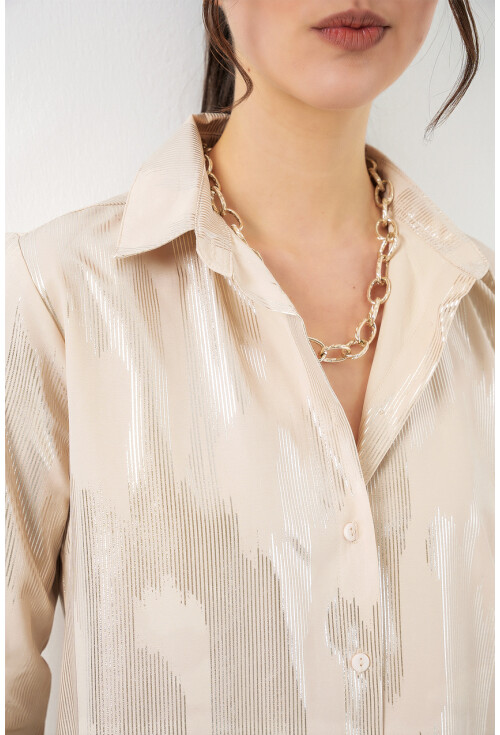 Kadın Varak Desenli Gömlek 20253