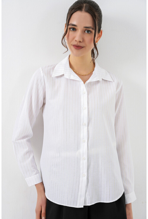 Kadın Varak Desenli Gömlek 20253