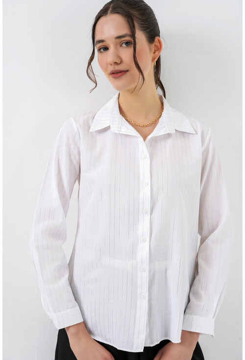 Kadın Varak Desenli Gömlek 20253