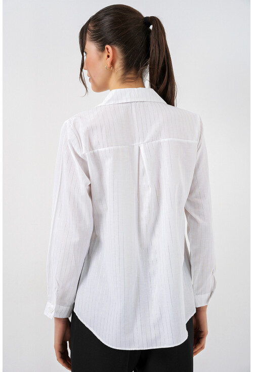 Kadın Varak Desenli Gömlek 20253