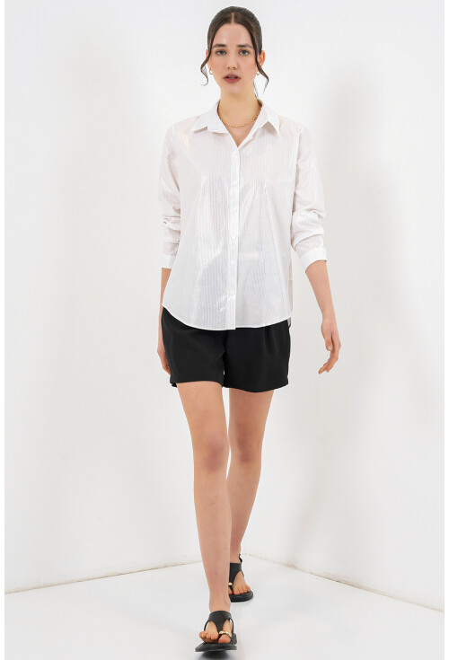 Kadın Varak Desenli Gömlek 20253