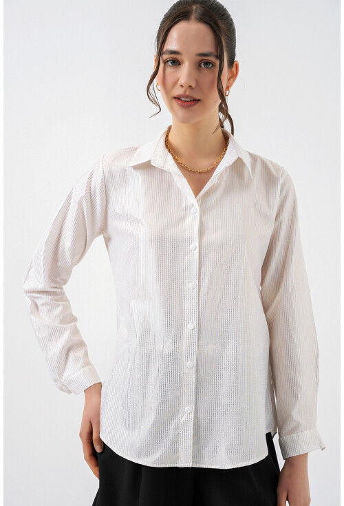 Kadın Varak Desenli Gömlek 20253