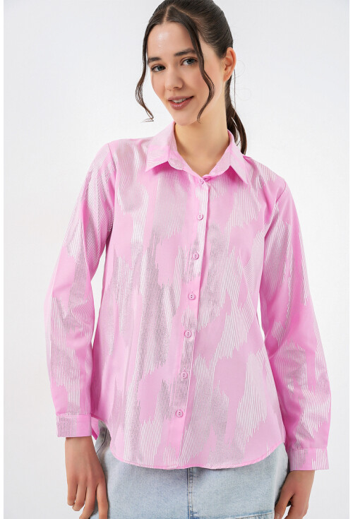 Kadın Varak Desenli Gömlek 20253