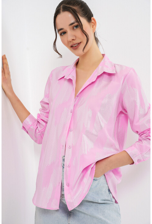 Kadın Varak Desenli Gömlek 20253