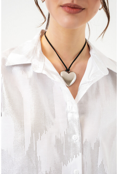 Kadın Varak Desenli Gömlek 20253