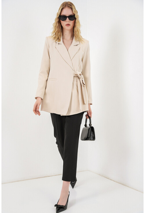 Kadın Yandan Bağlamalı Blazer Ceket 0750