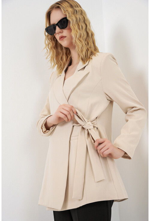 Kadın Yandan Bağlamalı Blazer Ceket 0750