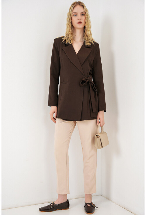 Kadın Yandan Bağlamalı Blazer Ceket 0750