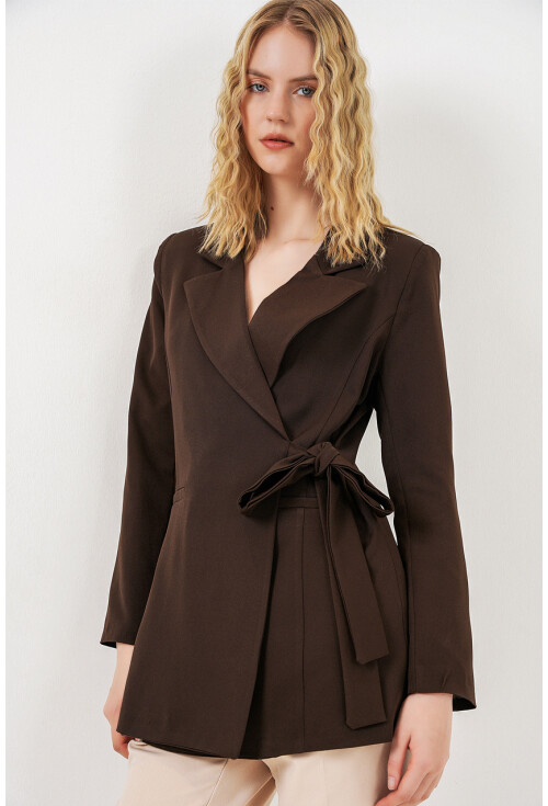 Kadın Yandan Bağlamalı Blazer Ceket 0750