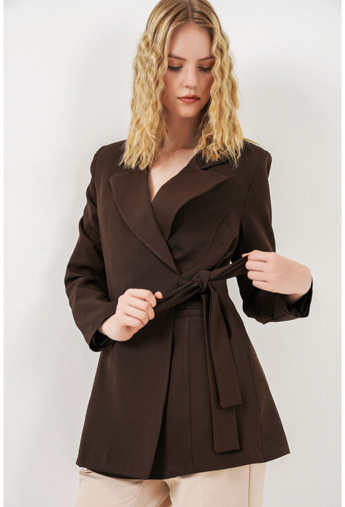 Kadın Yandan Bağlamalı Blazer Ceket 0750