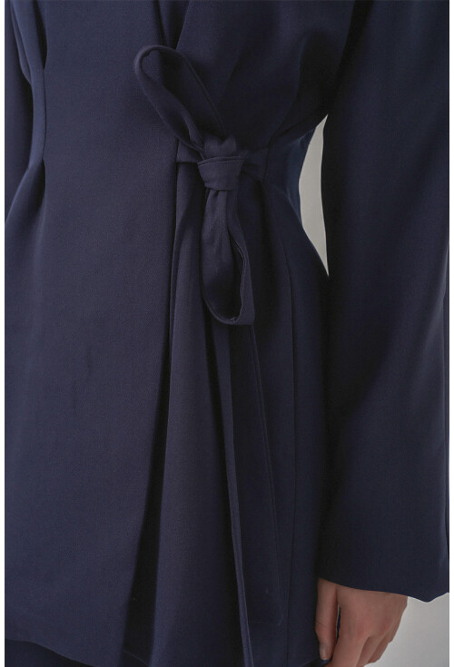 Kadın Yandan Bağlamalı Ceket Pantolon İkili Takım 30099