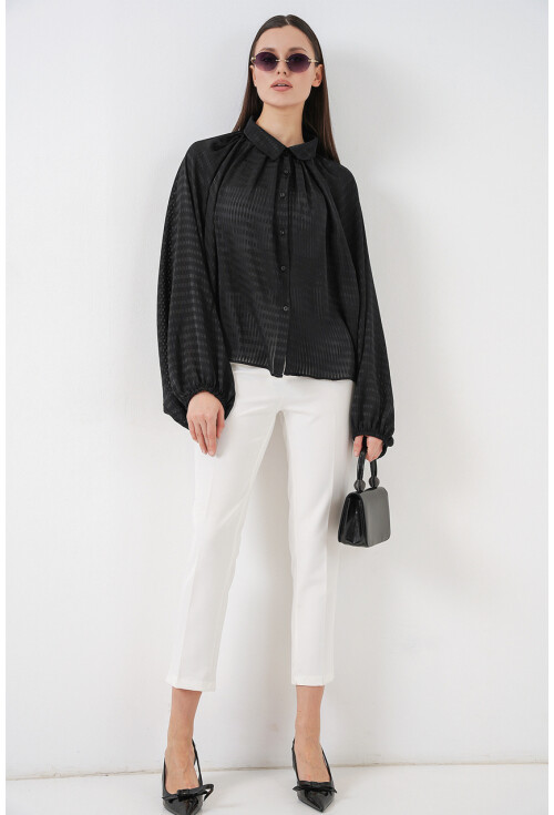 Kadın Yarasa Kol Oversize Gömlek 20368