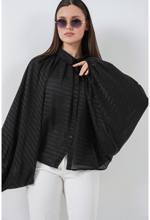 Kadın Yarasa Kol Oversize Gömlek 20368