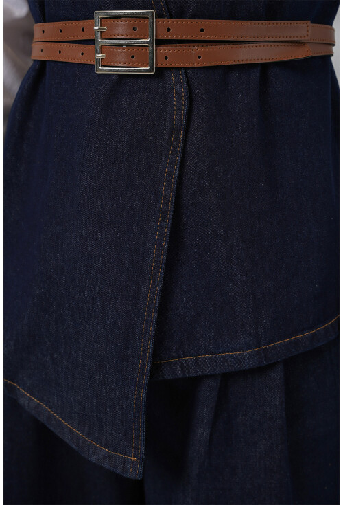 Kadın Yelek Pantolon Kot İkili Takım 30062