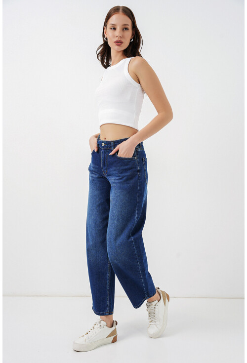 Kadın Yüksek Bel Kot Pantolon 30081