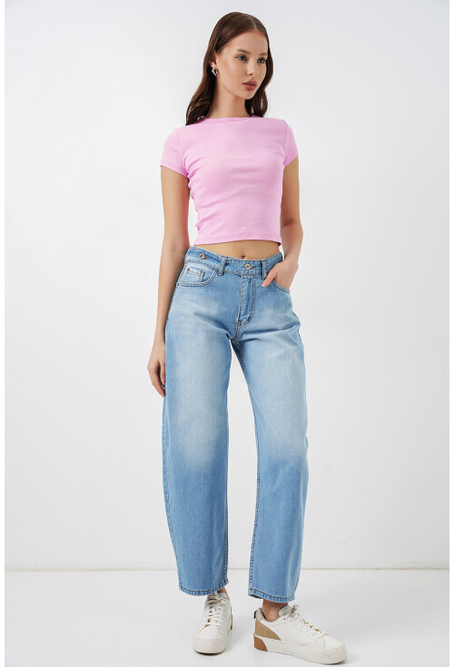 Kadın Yüksek Bel Kot Pantolon 30081