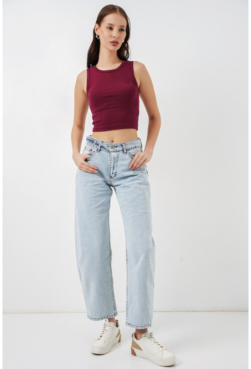 Kadın Yüksek Bel Kot Pantolon 30081