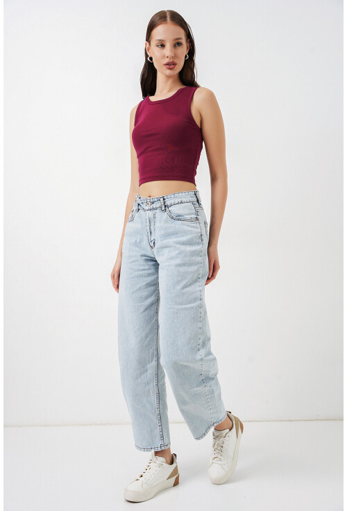 Kadın Yüksek Bel Kot Pantolon 30081